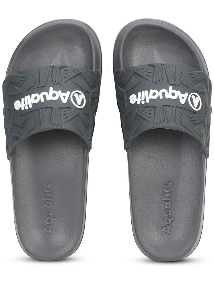     			Aqualite Dark Grey Men's Slide Flip Flop