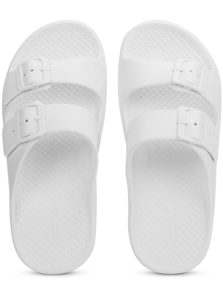     			Aqualite White Women's Slide Flip Flop