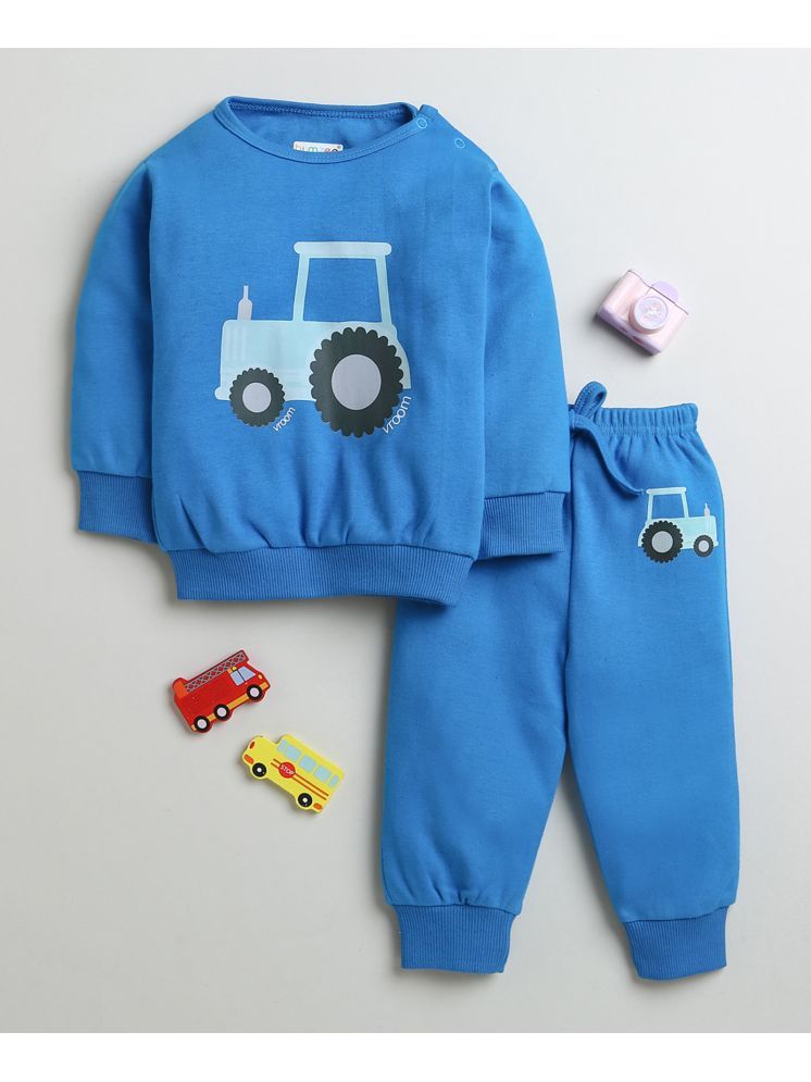     			BUMZEE Pack of 1 Baby Boys Cotton Sweatshirt & Jogger Set ( Blue )