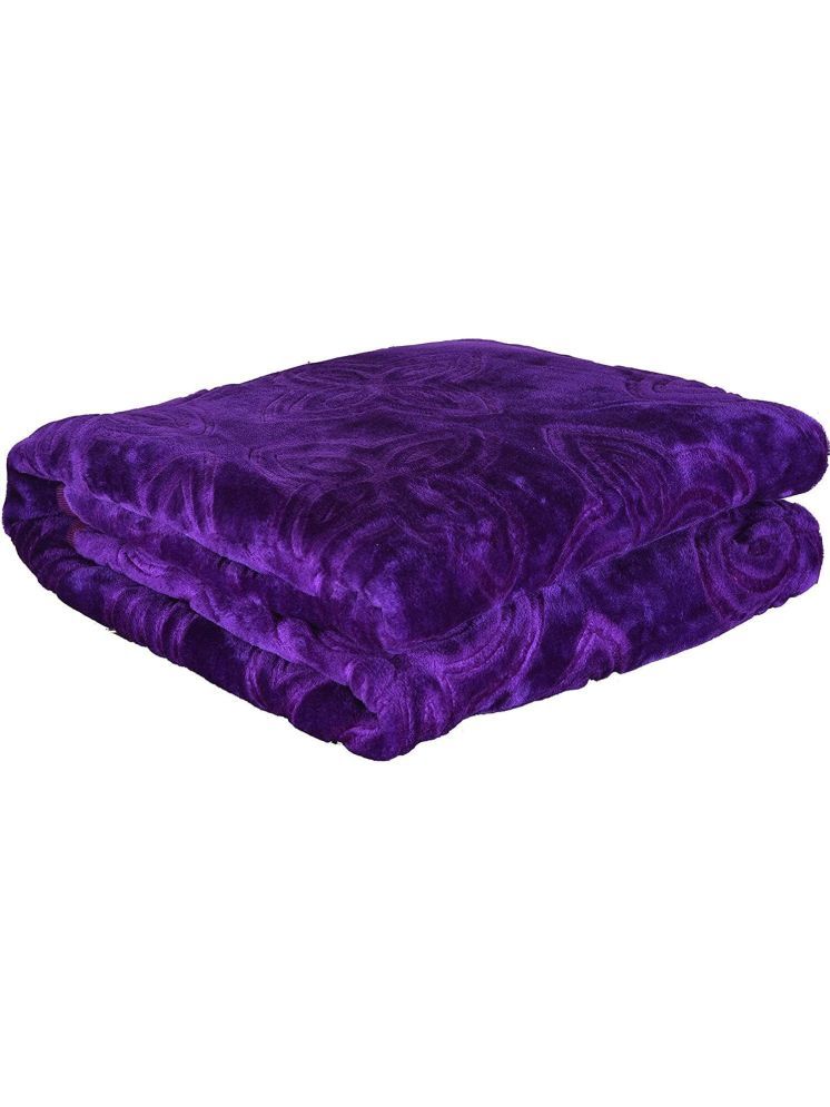     			FuzzyNest Microfiber Solid Single Bed Blanket ( 220 cm x 160 cm ) - Purple ( Pack of 1 )