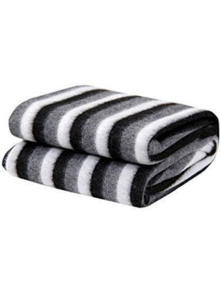     			FuzzyNest Microfiber Vertical Striped Single Bed Blanket ( 220 cm x 150 cm ) - Multicolor ( Pack of 1 )