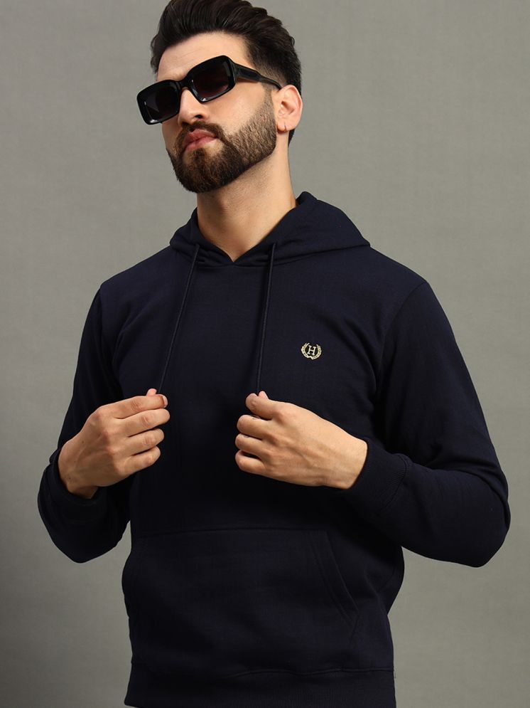     			Hushbucks Fleece Hooded Men's Sweatshirt - Navy ( Pack of 1 )