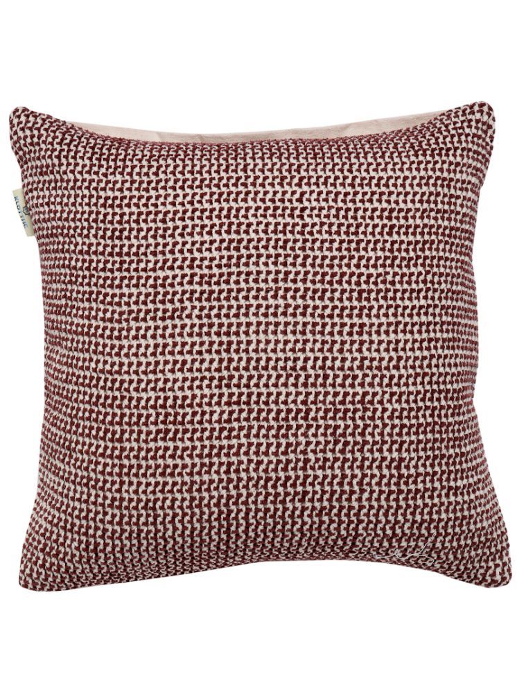     			Klotthe Set of 1 Cotton Abstract Square Cushion Cover (40X40)cm - Maroon