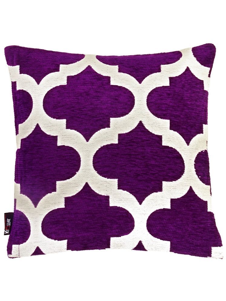     			Klotthe Set of 1 Cotton Abstract Square Cushion Cover (35X35)cm - Violet