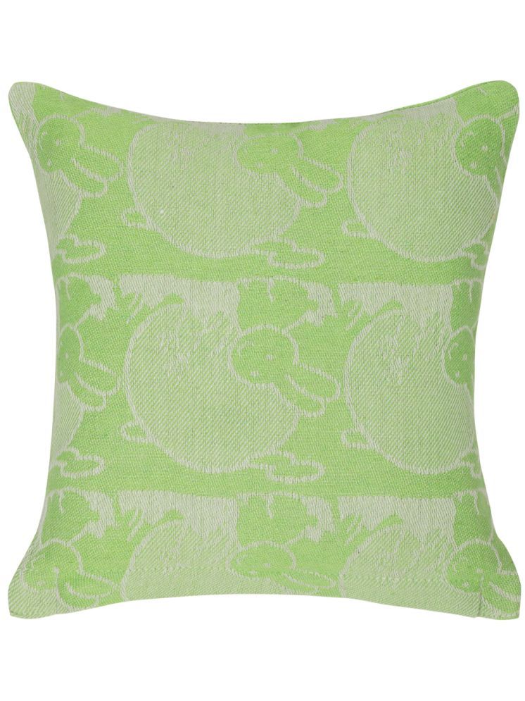     			Klotthe Set of 1 Cotton Graphic Square Cushion Cover (30X30)cm - Green