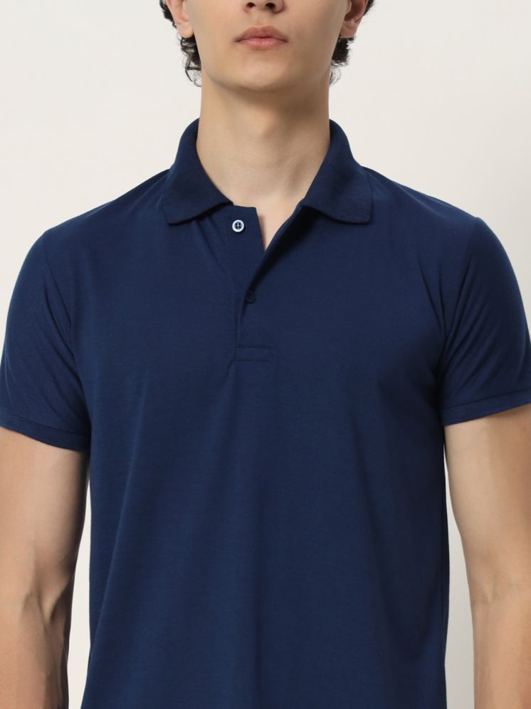     			STYLE ACCORD Cotton Blend Regular Fit Solid Half Sleeves Men's Polo T Shirt - Navy Blue ( Pack of 1 )