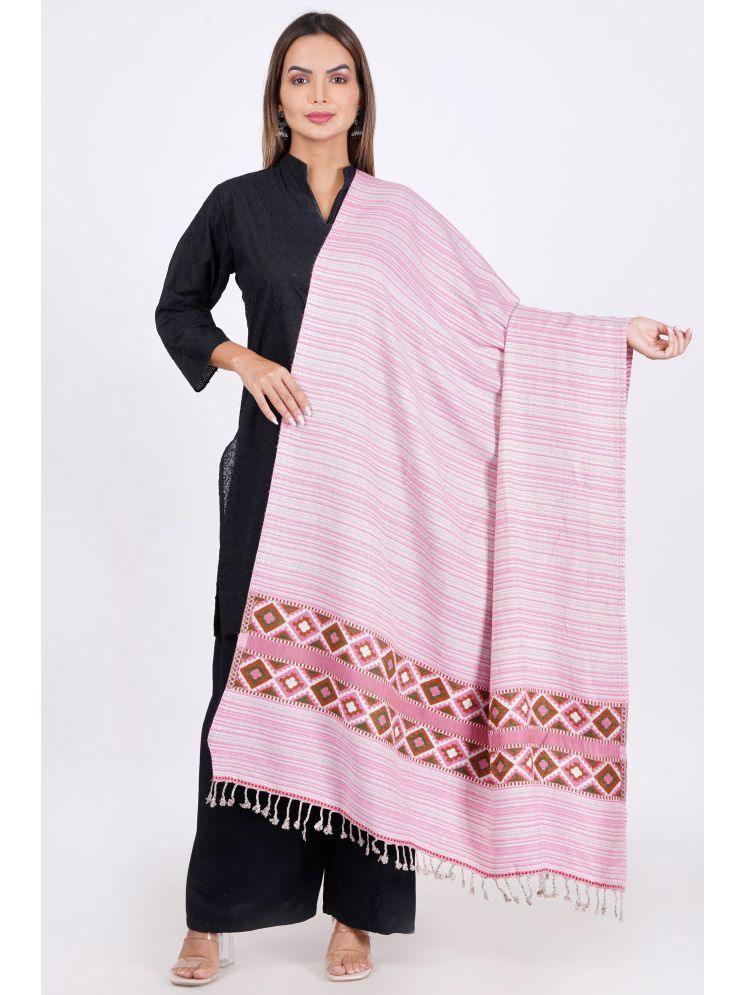     			Sprha Pink Striped Shawl - ( Pack of 1 )