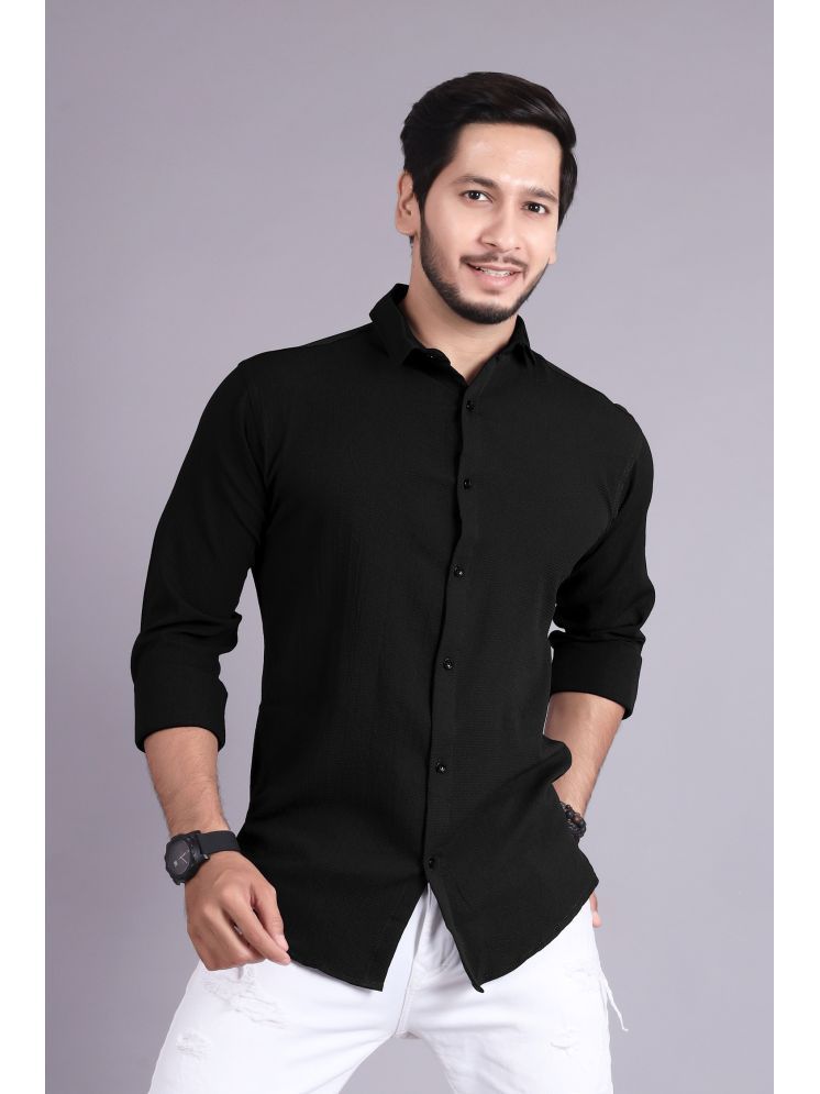     			jeevaan... the perfact fashion Cotton Blend Slim Fit Solids Full Sleeves Men's Casual Shirt - Black ( Pack of 1 )