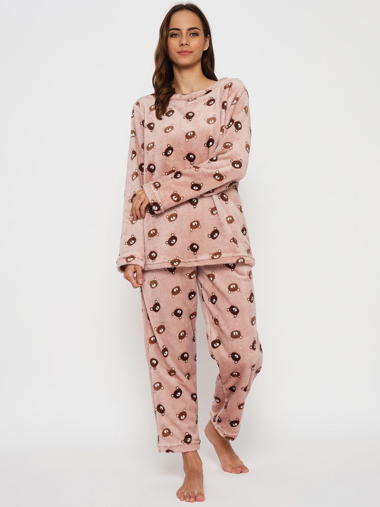     			Camey Brown Fleece Women's Nightwear Nightsuit Sets ( Pack of 1 )