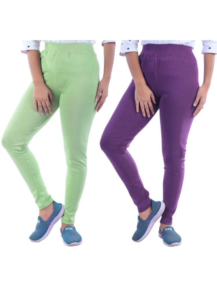     			KARARO JEGGINGS - Cotton Blend Skinny Fit Purple Women's Jeggings ( Pack of 2 )