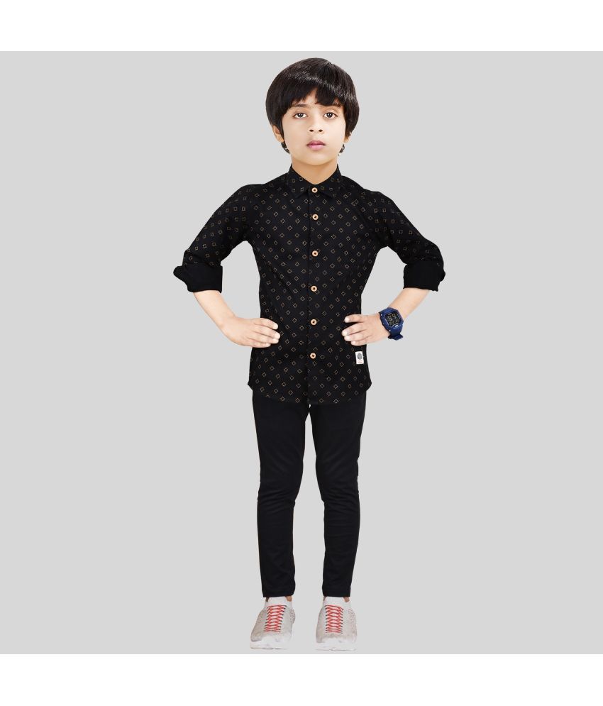     			Made In The Shade Pack of 1 Boys Cotton Shirt & Pants ( Black )