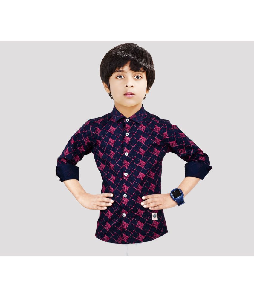     			Made In The Shade Pack of 1 Boys 100% Cotton Full Sleeves Shirt ( Purple )