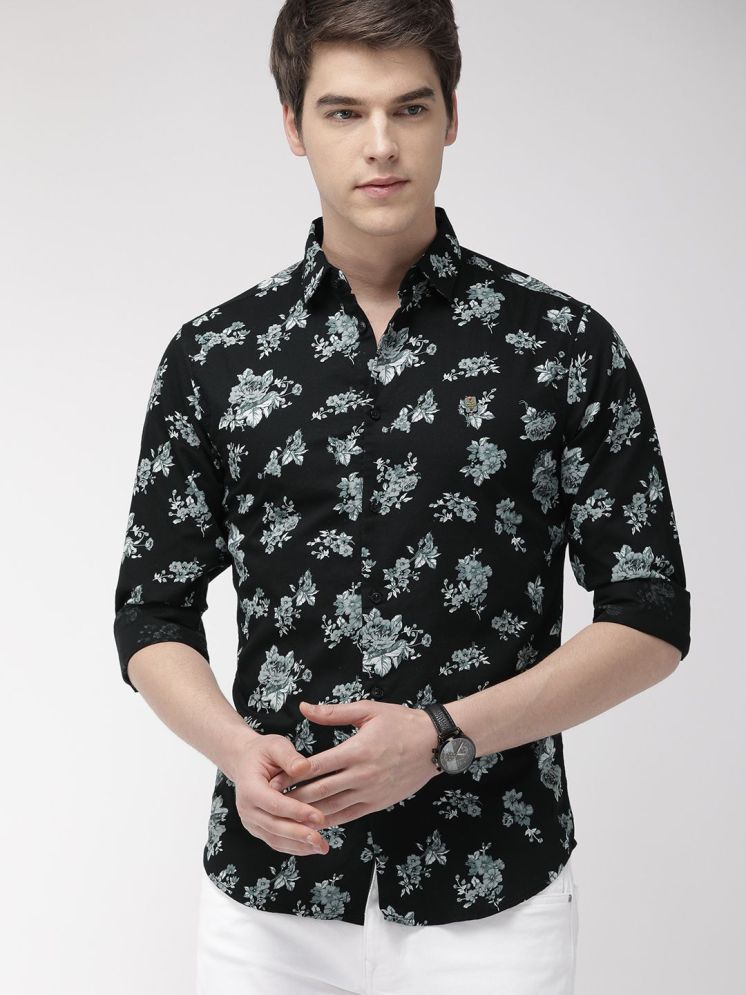     			The Indian Garage Co. 100% Cotton Slim Fit Printed Full Sleeves Men's Casual Shirt - Black ( Pack of 1 )