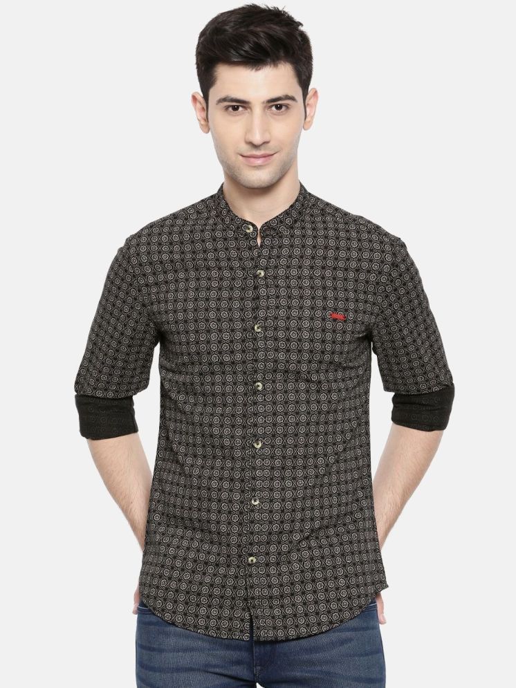     			The Indian Garage Co. 100% Cotton Slim Fit Printed Full Sleeves Men's Casual Shirt - Black ( Pack of 1 )