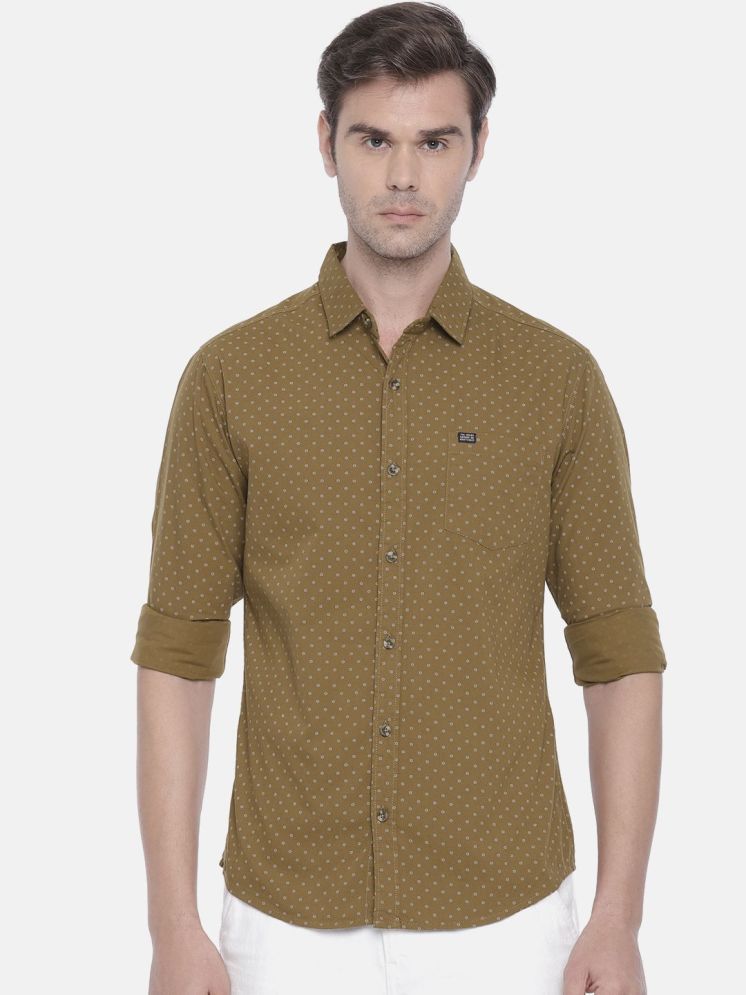     			The Indian Garage Co. 100% Cotton Slim Fit Printed Full Sleeves Men's Casual Shirt - Khaki ( Pack of 1 )