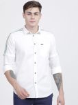 The Indian Garage Co Men White Slim Fit Solid Casual Shirt