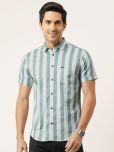 The Indian Garage Co. 100% Cotton Slim Fit Printed Half Sleeves Men's Casual Shirt - Grey ( Pack of 1 )