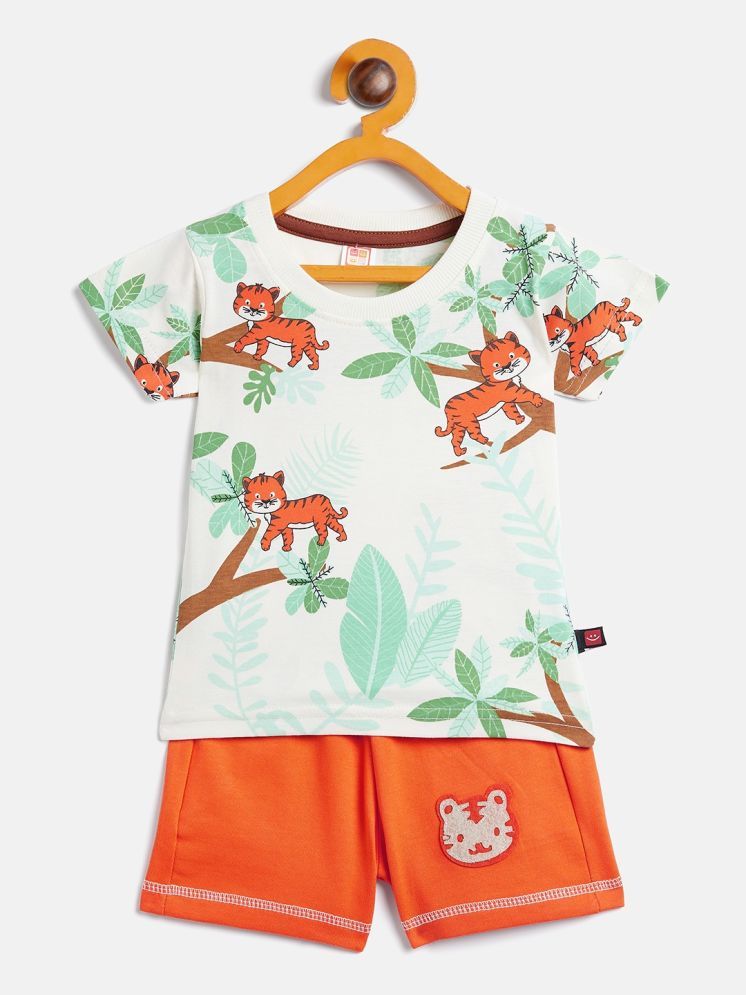     			Camey Pack of 1 Boys Cotton T-Shirt & Shorts ( Orange )