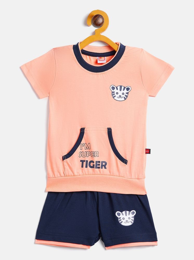     			Camey Pack of 1 Boys Cotton T-Shirt & Shorts ( Orange )