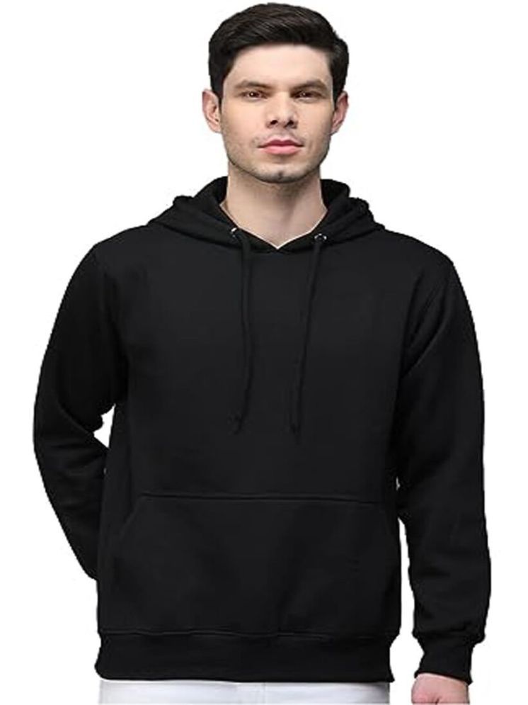     			Comio Cotton Blend Hooded Men's Sweatshirt - Black ( Pack of 1 )