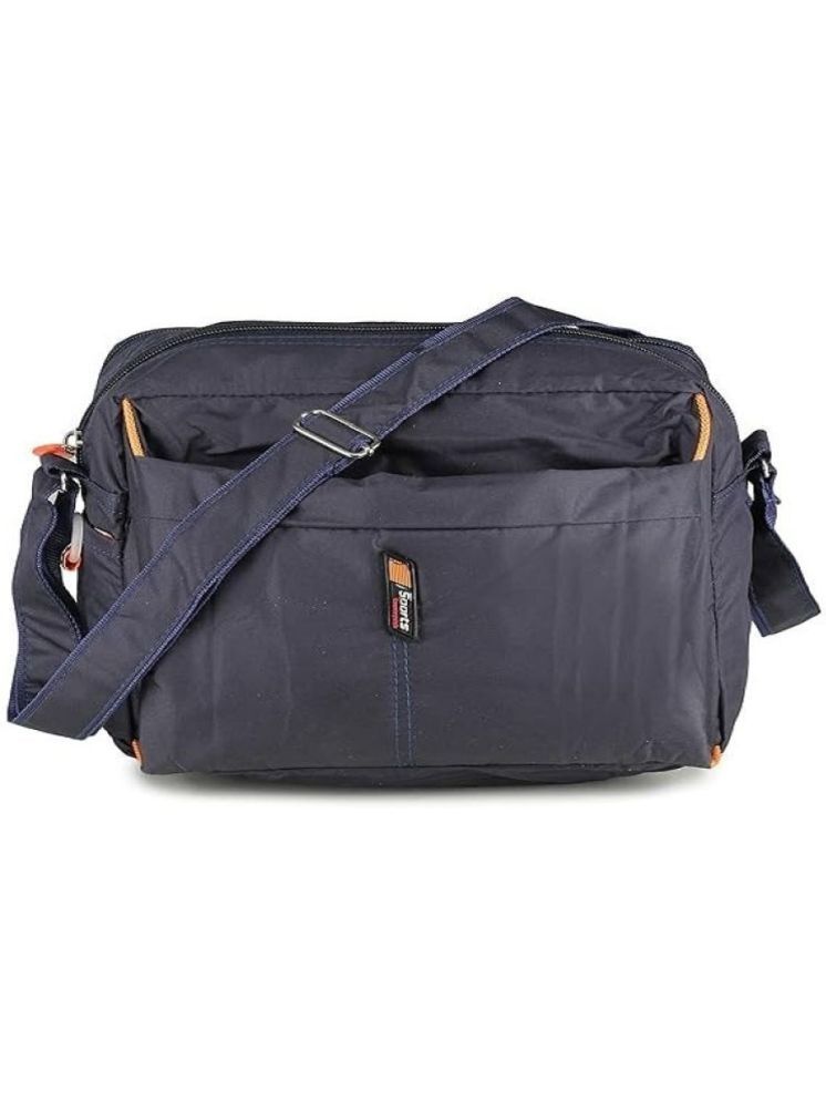     			FLYSACK Navy Blue Solid Messenger Bag