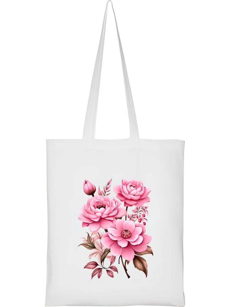     			H-Hemes Tote Bag Canvas Set of 1 ( White )