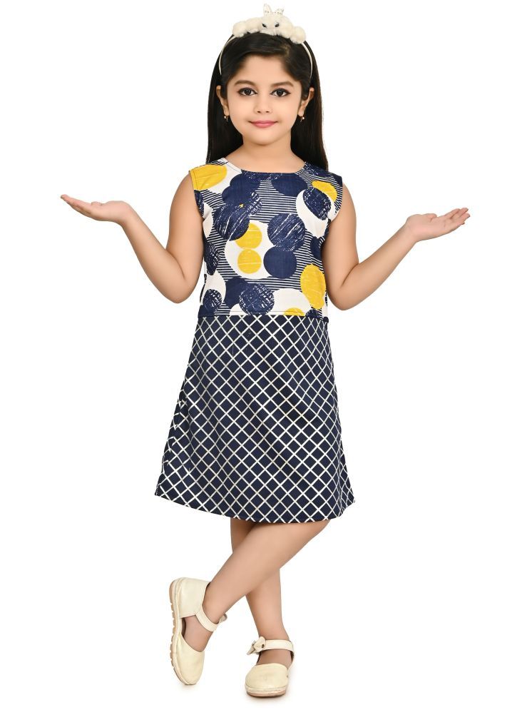     			MAXZEN Cotton Blend A-line Dress For Girls ( Pack of 1 , Multicolor )