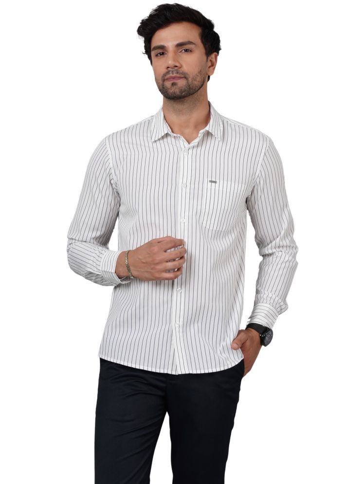     			NUEVOSPORTA Cotton Blend Regular Fit Striped Full Sleeves Men's Casual Shirt - Black ( Pack of 1 )