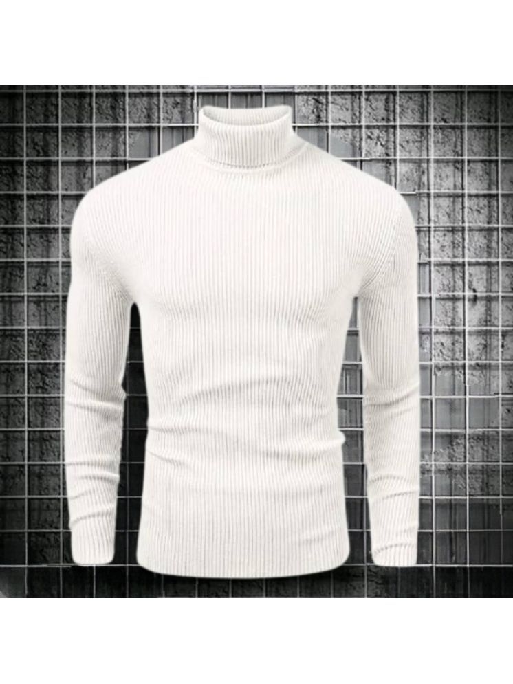     			OLENE Woollen Blend High Neck Men's Full Sleeves Pullover Sweater - White ( Pack of 1 )