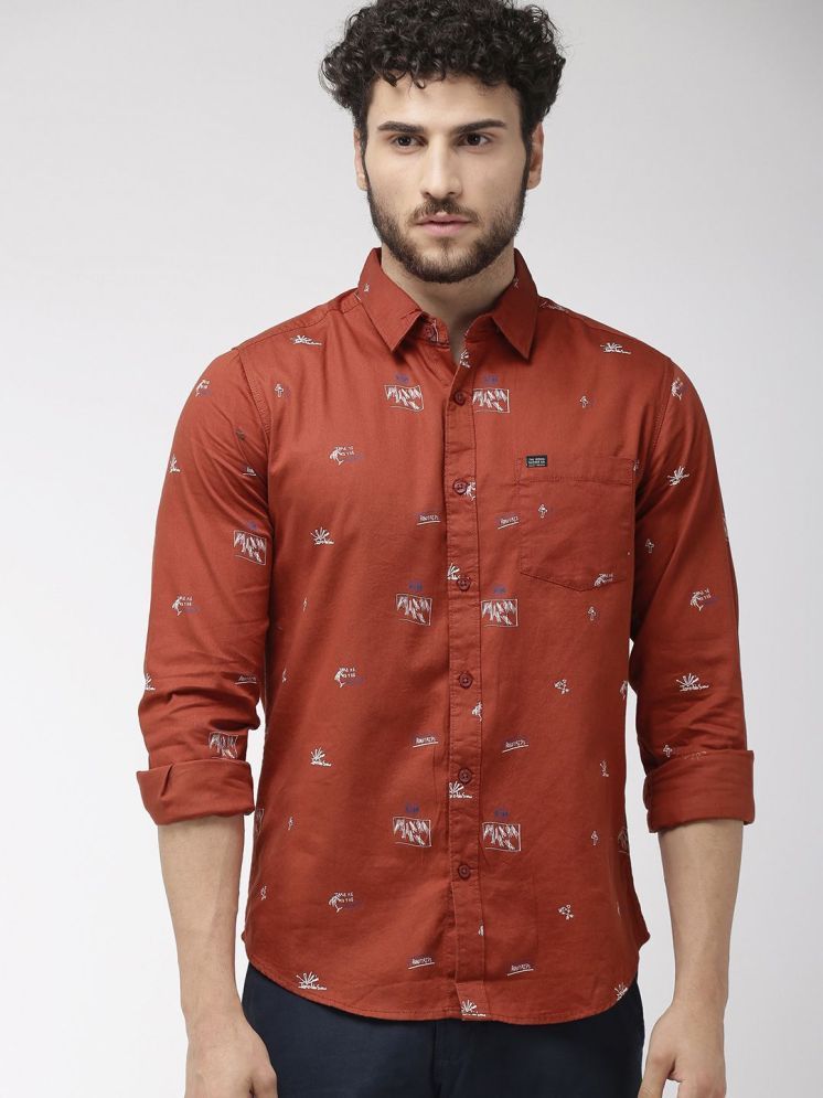     			The Indian Garage Co. 100% Cotton Slim Fit Printed Full Sleeves Men's Casual Shirt - Red ( Pack of 1 )