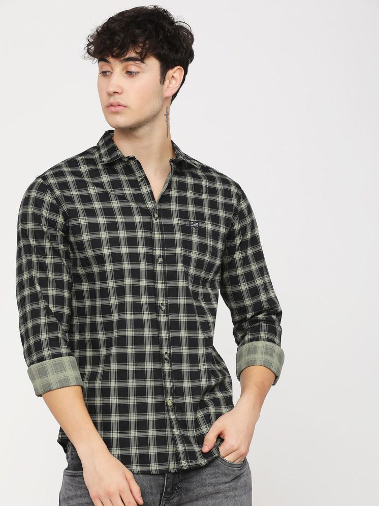     			The Indian Garage Co. 100% Cotton Slim Fit Checks Full Sleeves Men's Casual Shirt - Black ( Pack of 1 )