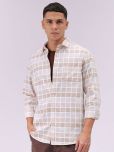 The Indian Garage Co. 100% Cotton Slim Fit Checks Full Sleeves Men's Casual Shirt - Brown ( Pack of 1 )