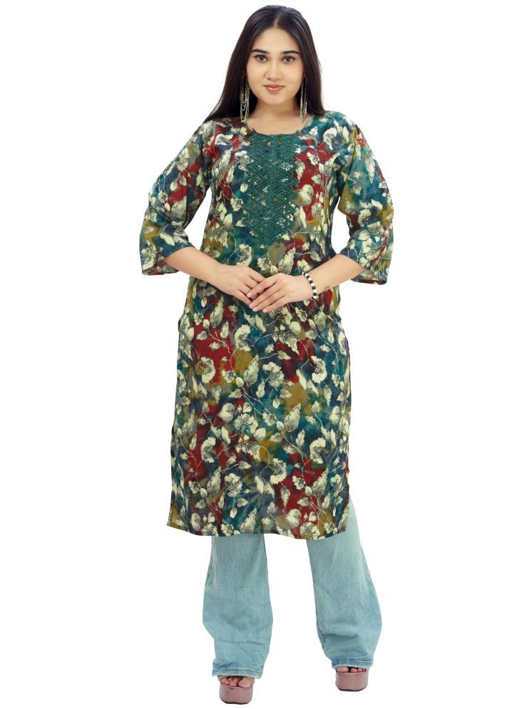     			AYUKTI FASHION Pack of 1 Cotton Self Design Straight Women's Kurti - ( Multicolor )