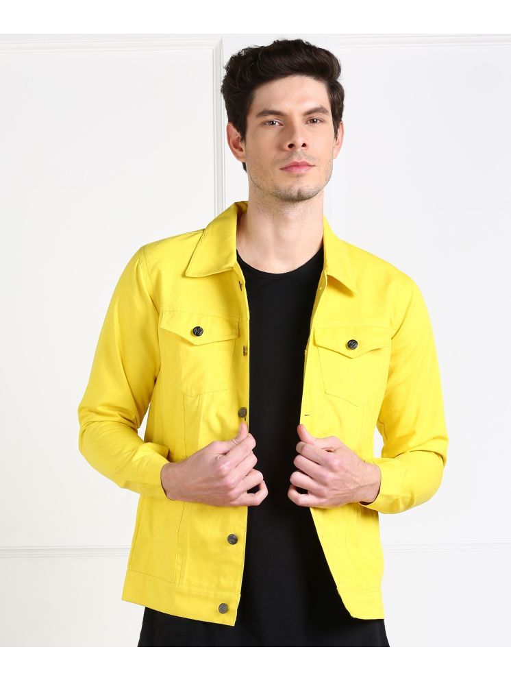     			Montrez Cotton Blend Men's Casual Jacket - Yellow ( Pack of 1 )