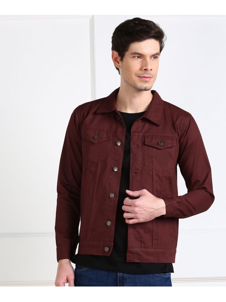     			Montrez Cotton Blend Men's Casual Jacket - Maroon ( Pack of 1 )