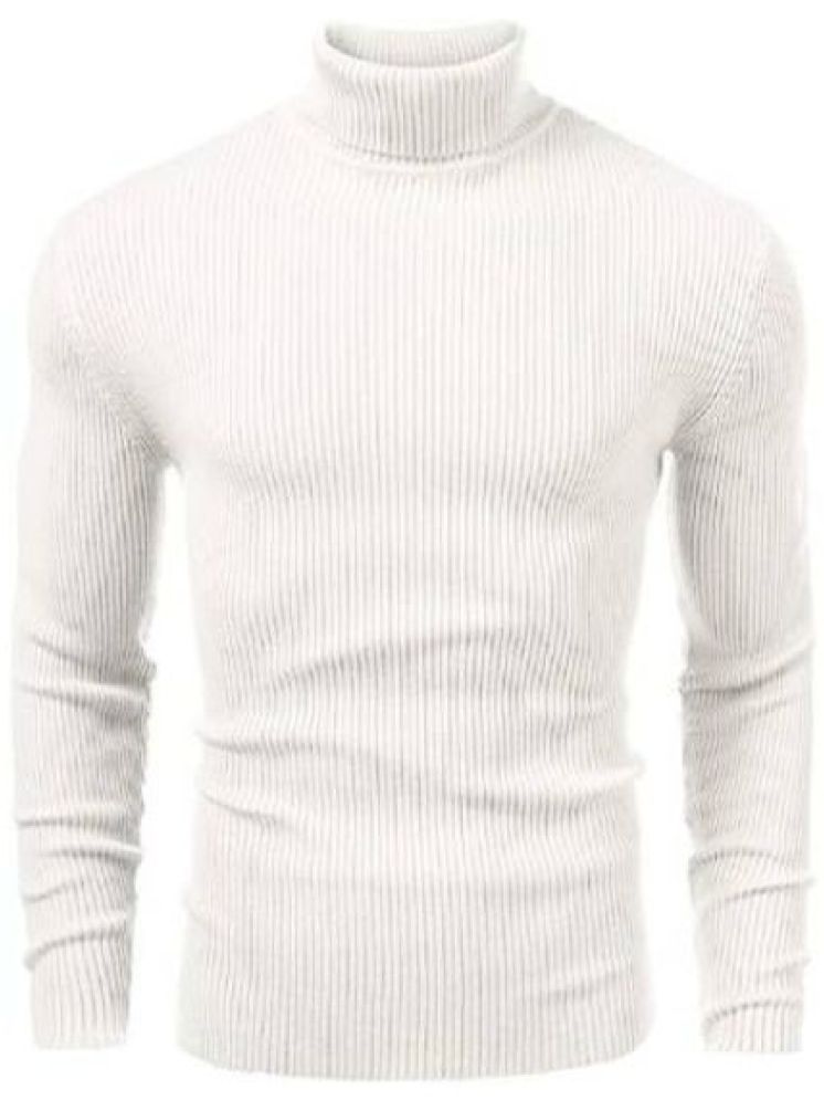     			OLENE Woollen Blend High Neck Men's Full Sleeves Pullover Sweater - White ( Pack of 1 )