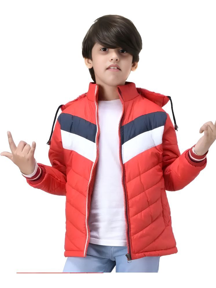     			PLUS PARADISE Boys Polyester Quilted & Bomber Jacket ( Red , Pack of 1 )