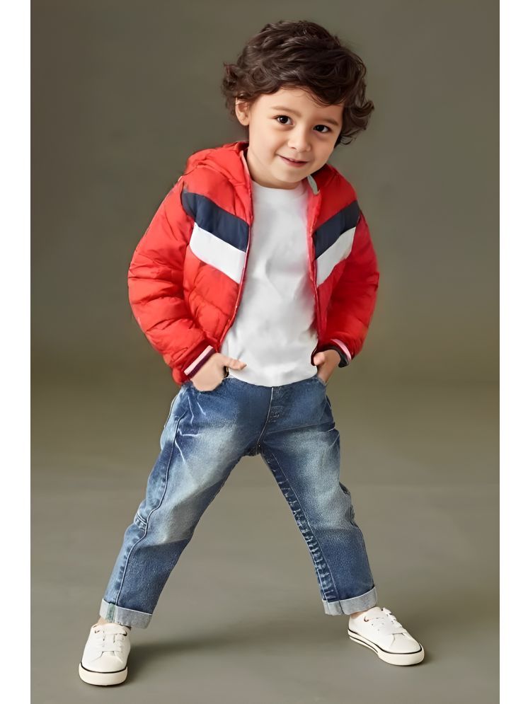     			PLUS PARADISE Boys Polyester Quilted & Bomber Jacket ( Red , Pack of 1 )