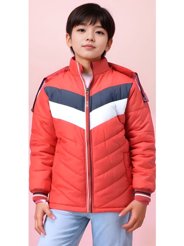     			PLUS PARADISE Boys Polyester Quilted & Bomber Jacket ( Red , Pack of 1 )