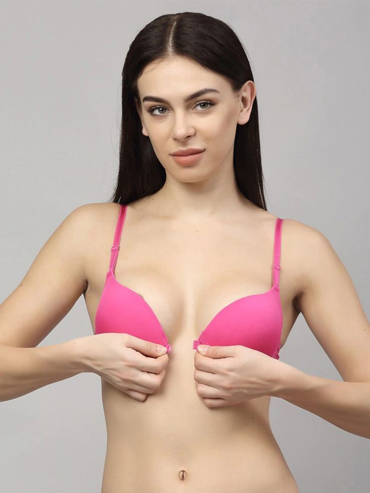     			TESMEZY Pack of 1 Nylon Lightly Padded Push Up Bra For Women ( Pink )