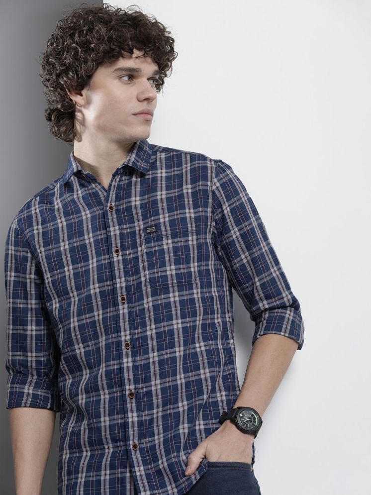     			The Indian Garage Co Men Tartan Checked Casual Shirt