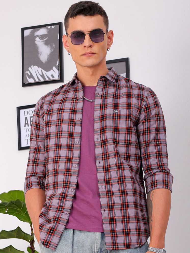     			The Indian Garage Co Men Slim Fit Tartan Checks Opaque Checked Casual Shirt