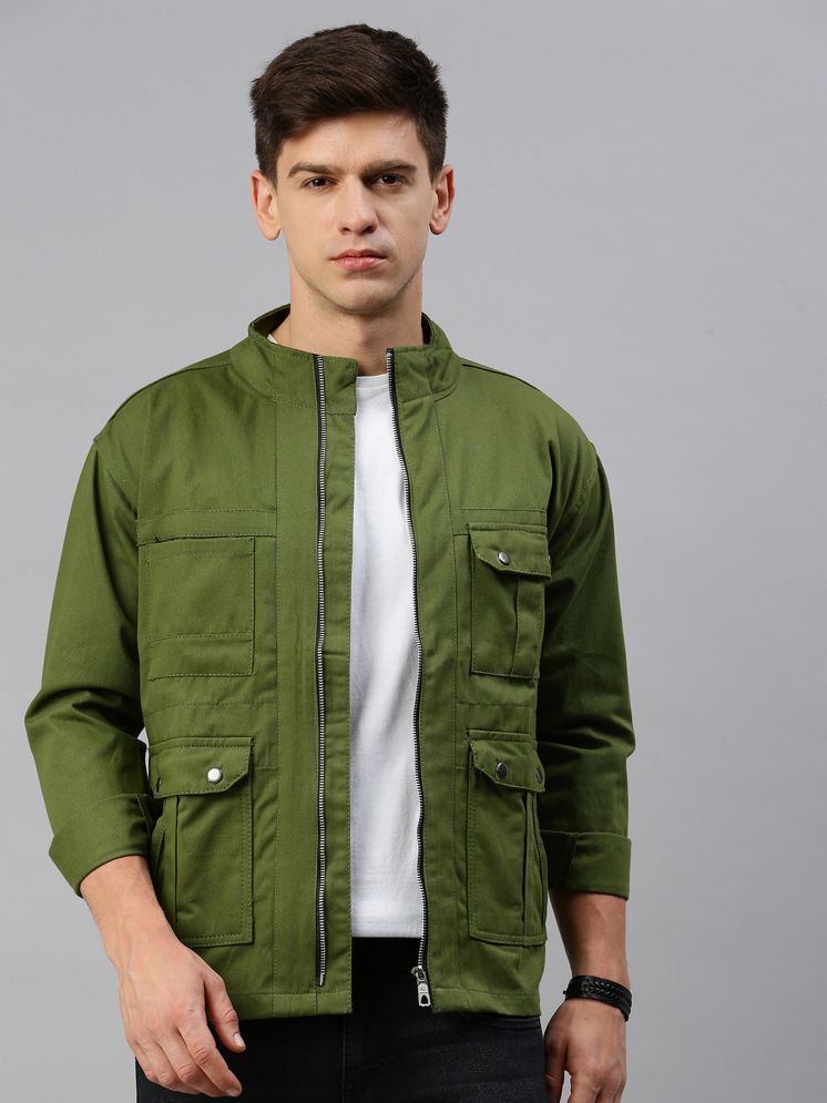     			VOXATI Denim Men's Denim Jacket - Olive ( Pack of 1 )