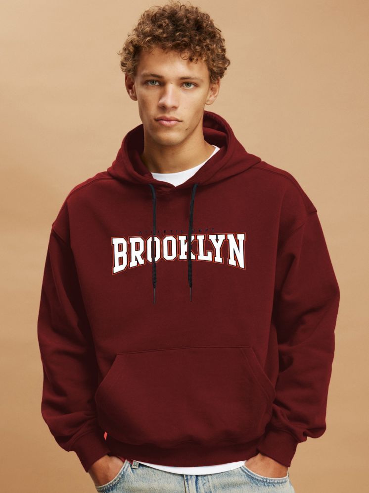     			clafoutis Fleece Hooded Men's Sweatshirt - Maroon ( Pack of 1 )