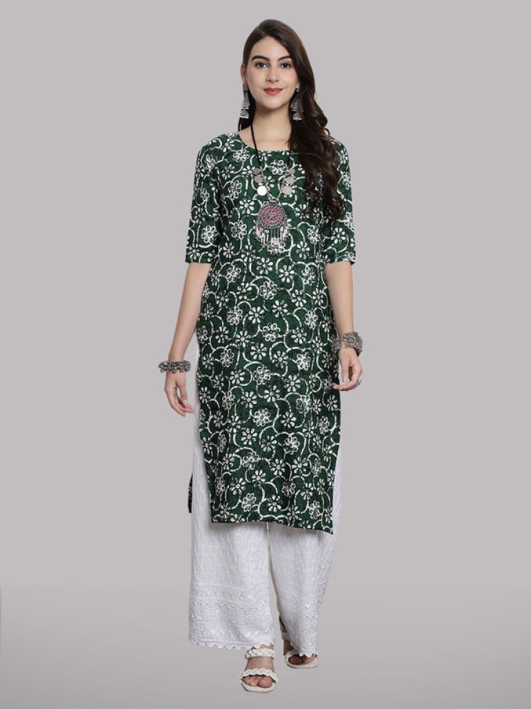     			1 Stop Fashion Pack of 1 Crepe Printed Straight Women's Kurti - ( Mint Green )