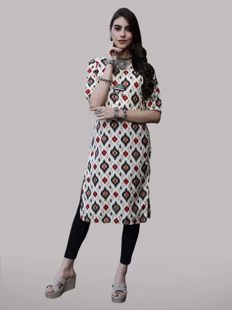     			1 Stop Fashion Pack of 1 Crepe Printed Front Slit Women's Kurti - ( White )