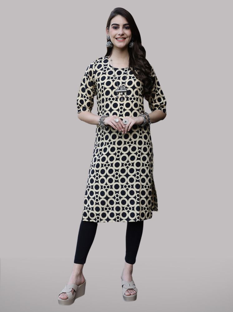     			1 Stop Fashion Pack of 1 Crepe Printed Straight Women's Kurti - ( Black )