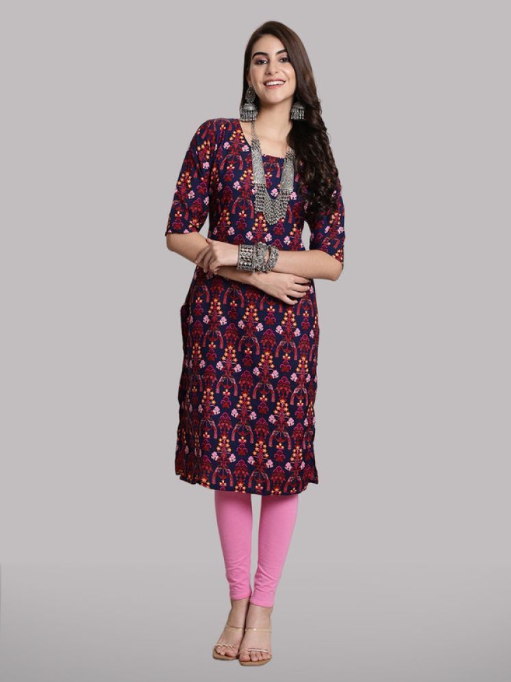     			1 Stop Fashion Pack of 1 Crepe Printed Straight Women's Kurti - ( Maroon )