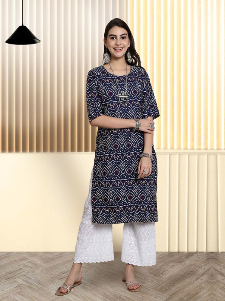     			1 Stop Fashion Pack of 2 Crepe Printed Straight Women's Kurti - ( Blue )