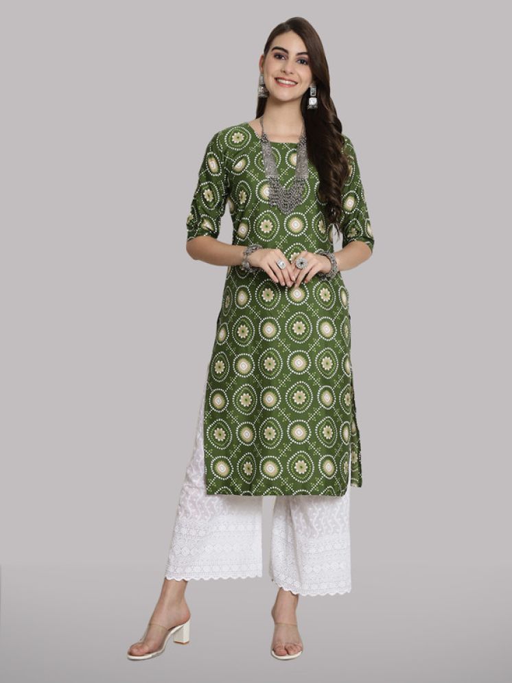     			1 Stop Fashion Pack of 1 Crepe Printed Straight Women's Kurti - ( Sea Green )